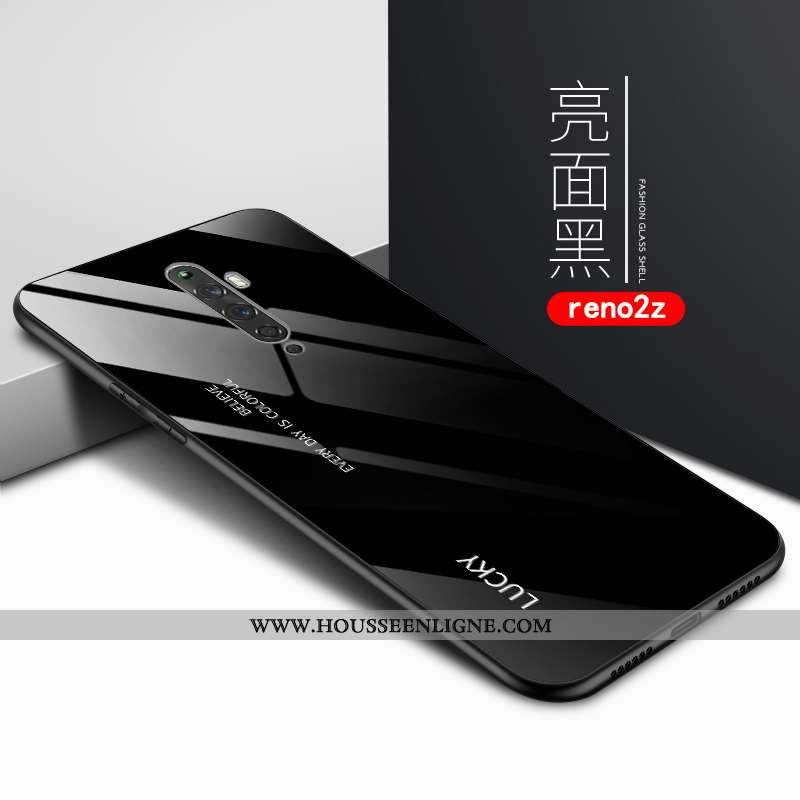 Housse Oppo Reno2 Z Verre Créatif Téléphone Portable Rose Clair Vent Coque