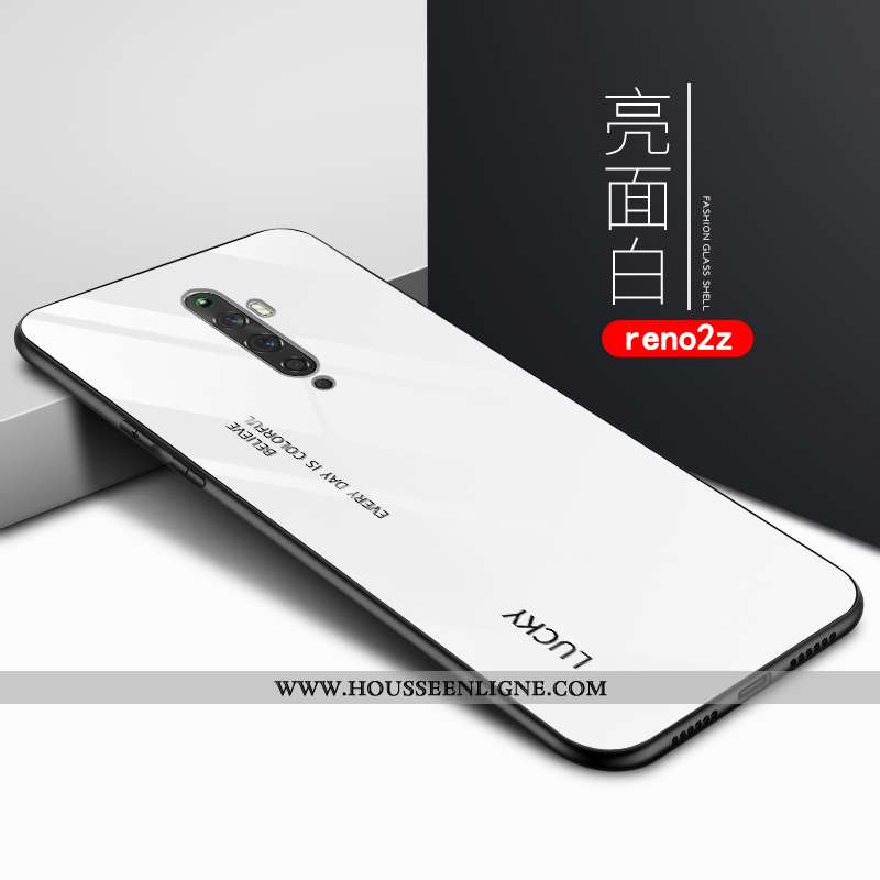 Housse Oppo Reno2 Z Verre Créatif Téléphone Portable Rose Clair Vent Coque