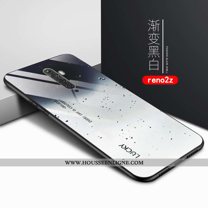 Housse Oppo Reno2 Z Verre Créatif Téléphone Portable Rose Clair Vent Coque