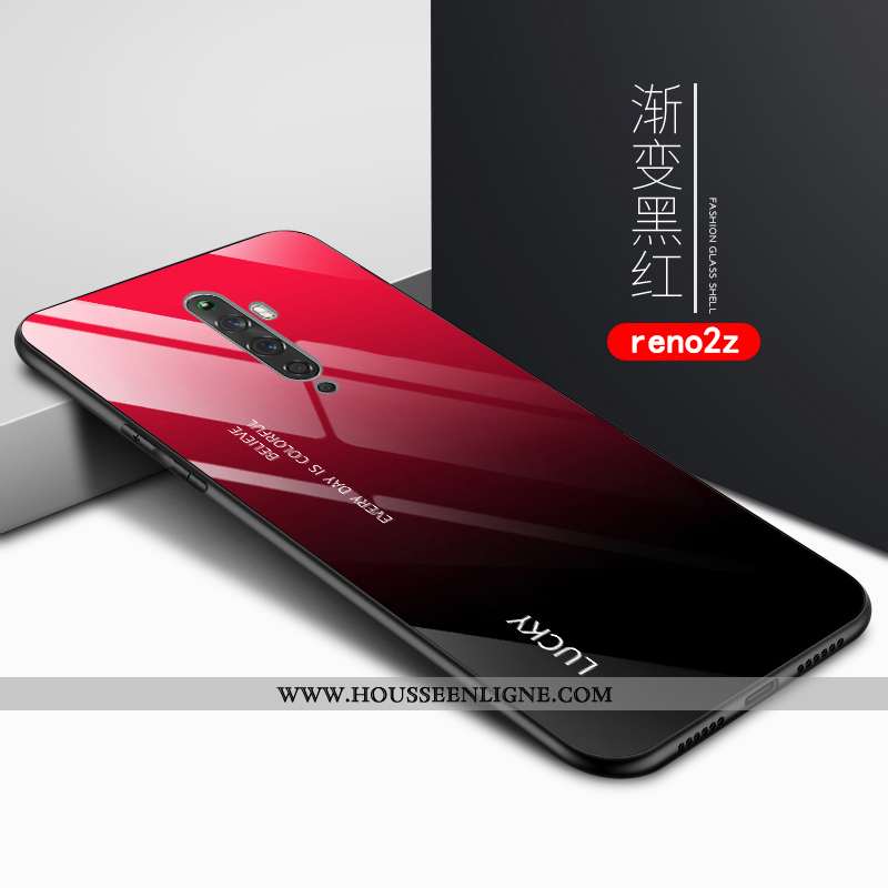 Housse Oppo Reno2 Z Verre Créatif Téléphone Portable Rose Clair Vent Coque