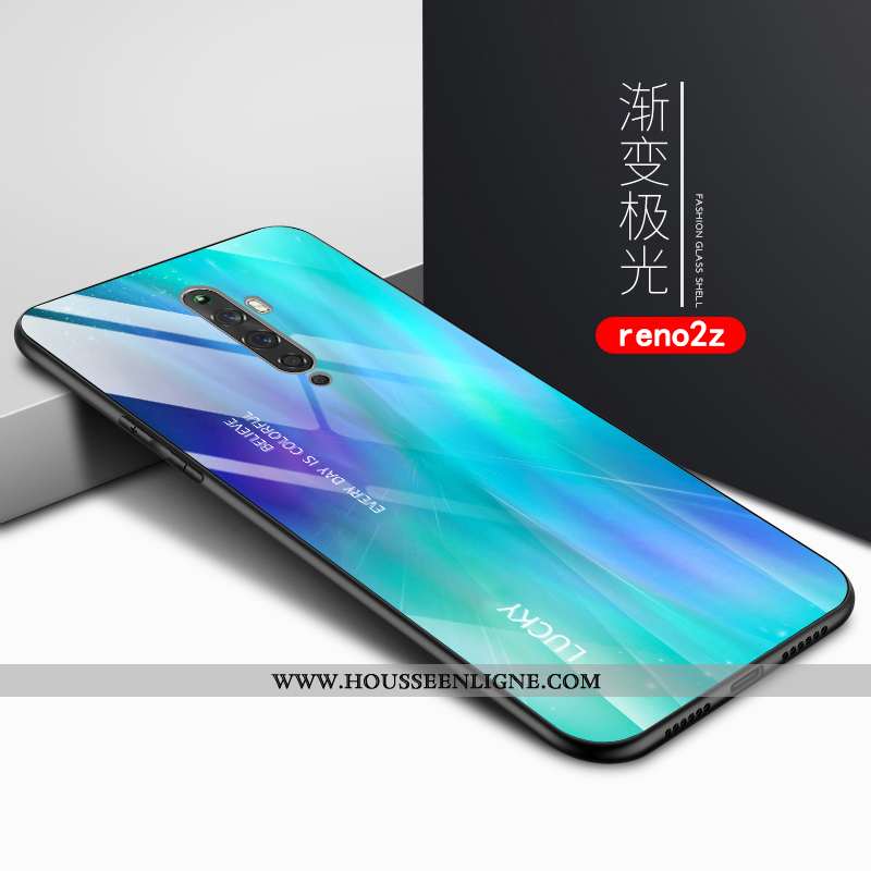 Housse Oppo Reno2 Z Verre Créatif Téléphone Portable Rose Clair Vent Coque