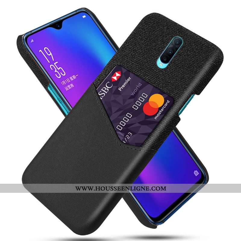 Housse Oppo Rx17 Pro Personnalité Cuir Téléphone Portable Étui Protection Incassable Coque Gris