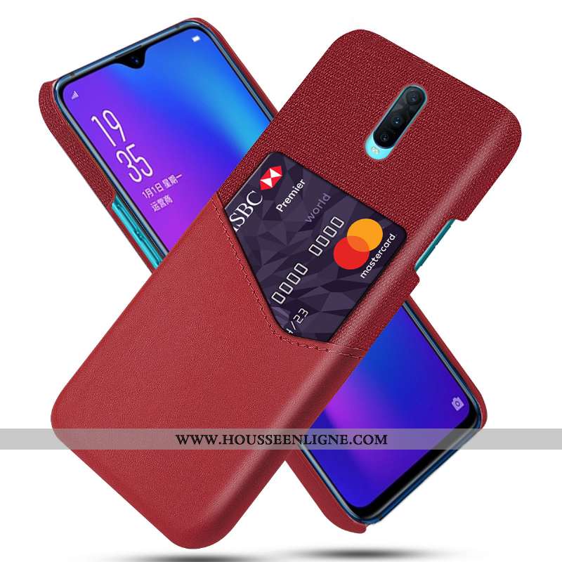 Housse Oppo Rx17 Pro Personnalité Cuir Téléphone Portable Étui Protection Incassable Coque Gris