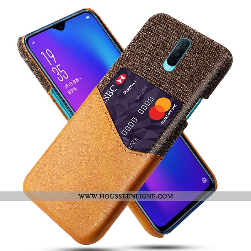 Housse Oppo Rx17 Pro Personnalité Cuir Téléphone Portable Étui Protection Incassable Coque Gris