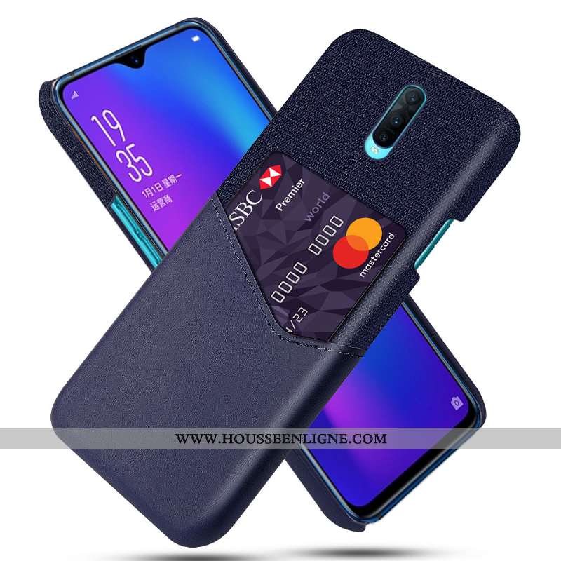 Housse Oppo Rx17 Pro Personnalité Cuir Téléphone Portable Étui Protection Incassable Coque Gris
