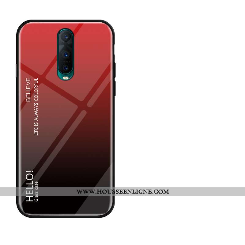 Housse Oppo Rx17 Pro Silicone Protection Verre Membrane Tempérer Fluide Doux Incassable Rouge