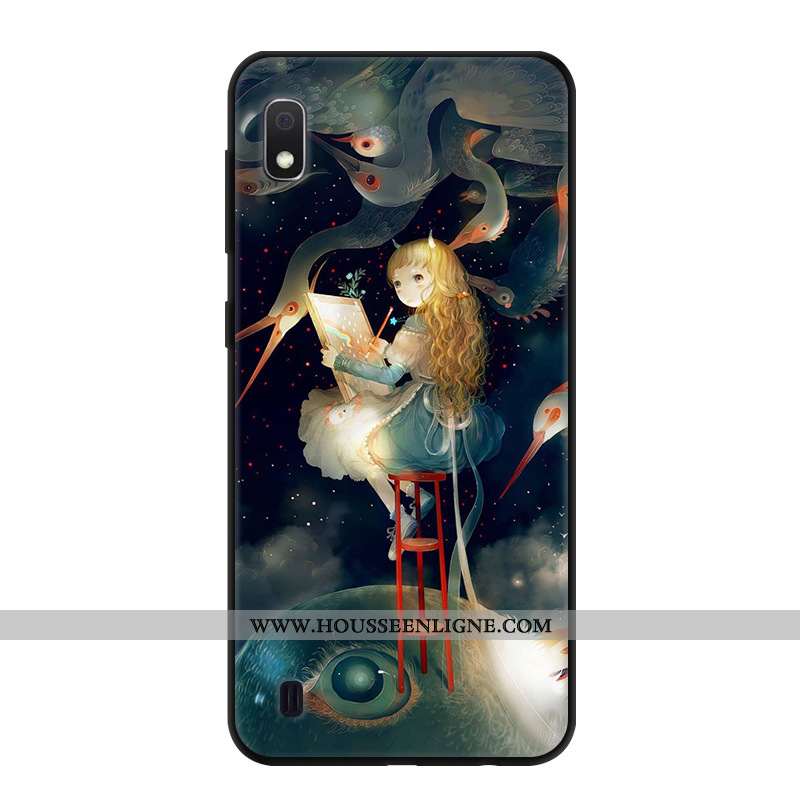 Housse Samsung Galaxy A10 Créatif Dessin Animé Étui Étoile Protection Vert Téléphone Portable Verte