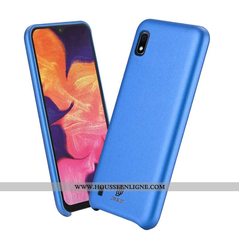 Housse Samsung Galaxy A10 Cuir Modèle Fleurie Incassable Bleu Simple Étoile Étui