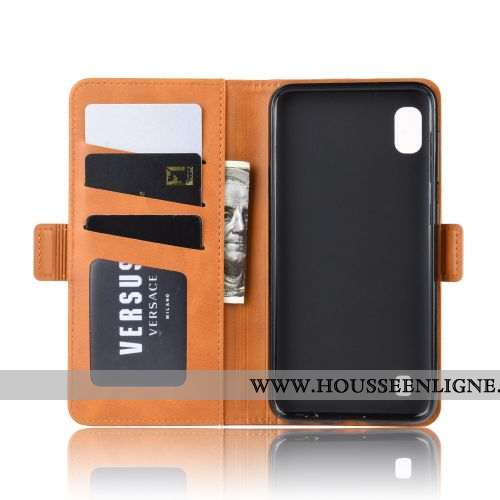 Housse Samsung Galaxy A10 Cuir Protection Étui Coque Jaune Tout Compris