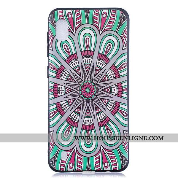 Housse Samsung Galaxy A10 Délavé En Daim Dessin Animé Téléphone Portable Bleu Marin Tendance Étoile 