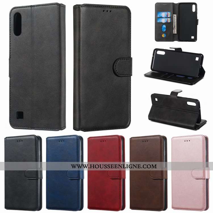 Housse Samsung Galaxy A10 Modèle Fleurie Fluide Doux Petit Bovins Étui Protection Noir