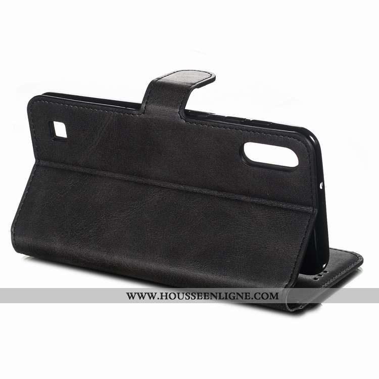 Housse Samsung Galaxy A10 Modèle Fleurie Fluide Doux Petit Bovins Étui Protection Noir