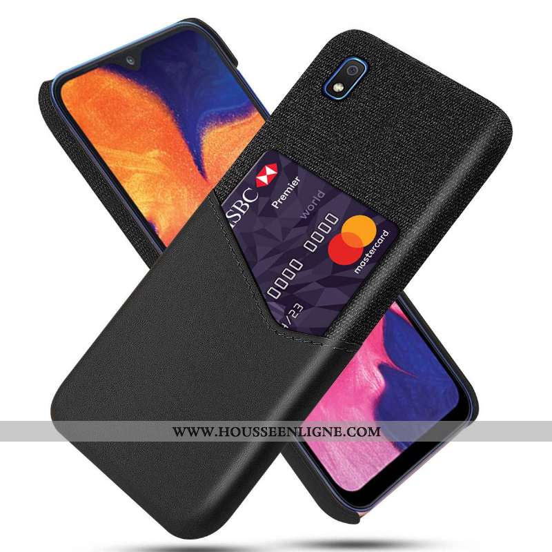 Housse Samsung Galaxy A10 Protection Cuir Coque Simple Carte Gris Étoile