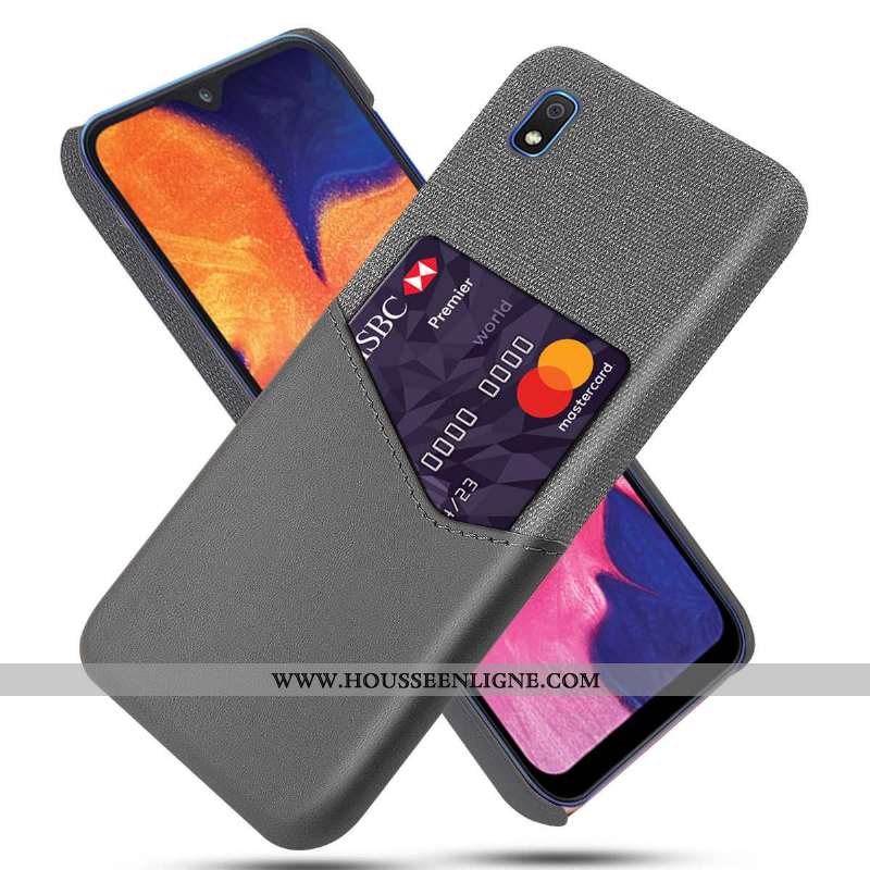 Housse Samsung Galaxy A10 Protection Cuir Coque Simple Carte Gris Étoile