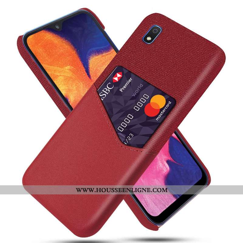 Housse Samsung Galaxy A10 Protection Cuir Coque Simple Carte Gris Étoile