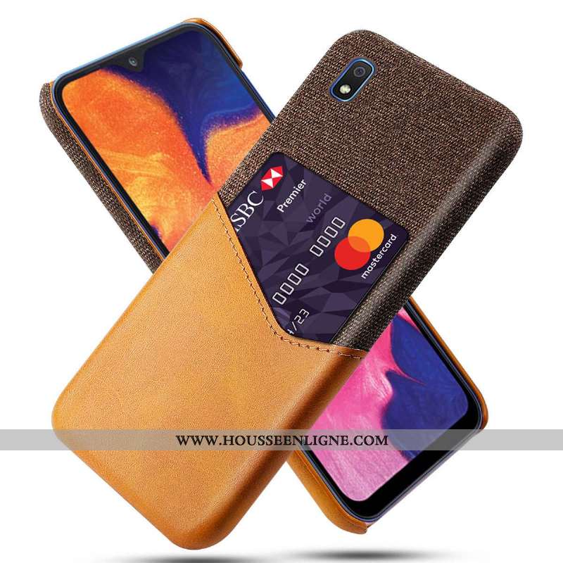 Housse Samsung Galaxy A10 Protection Cuir Coque Simple Carte Gris Étoile