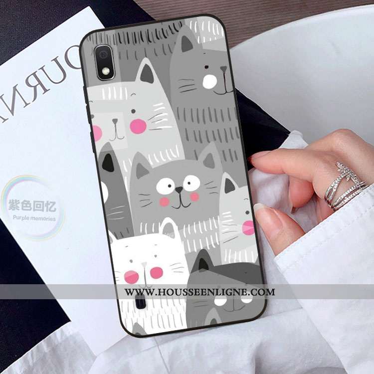 Housse Samsung Galaxy A10 Verre Dessin Animé Charmant Jaune Téléphone Portable Coque Protection