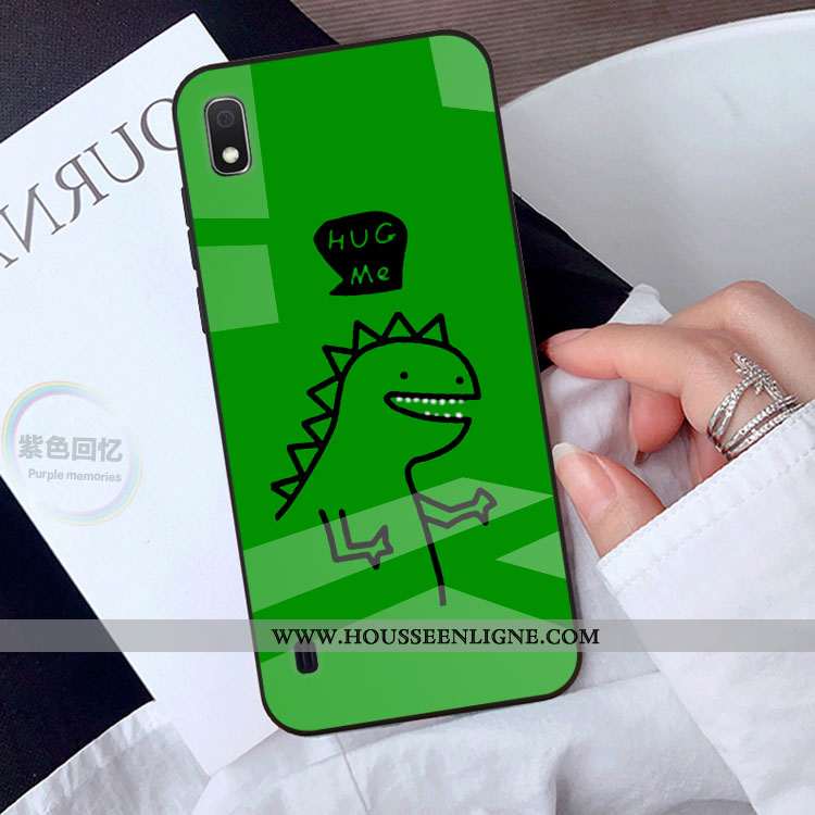 Housse Samsung Galaxy A10 Verre Dessin Animé Charmant Jaune Téléphone Portable Coque Protection