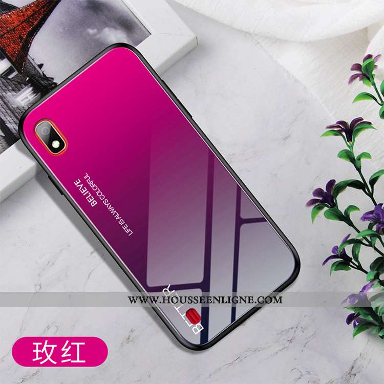 Housse Samsung Galaxy A10 Verre Protection Coque Étui Téléphone Portable Étoile Bleu Marin Bleu Fonc
