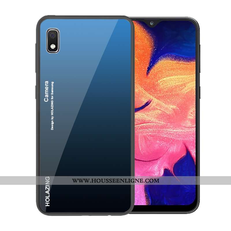 Housse Samsung Galaxy A10 Verre Tendance Téléphone Portable Coque Dégradé Étoile Protection Bleu Fon