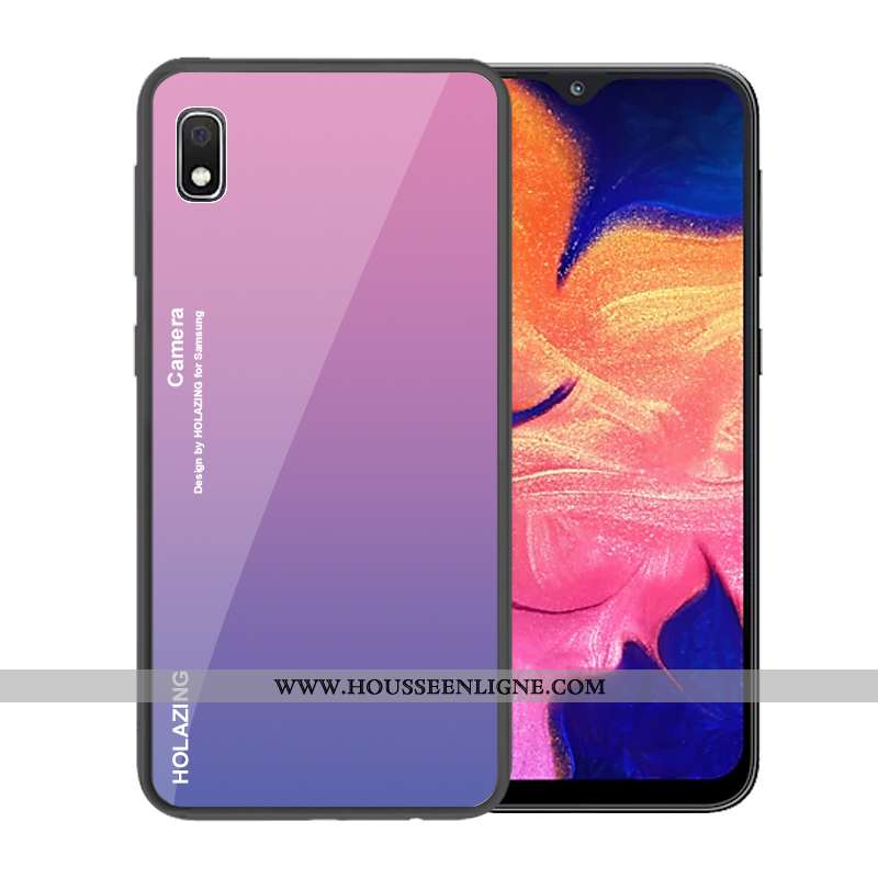 Housse Samsung Galaxy A10 Verre Tendance Téléphone Portable Coque Dégradé Étoile Protection Bleu Fon
