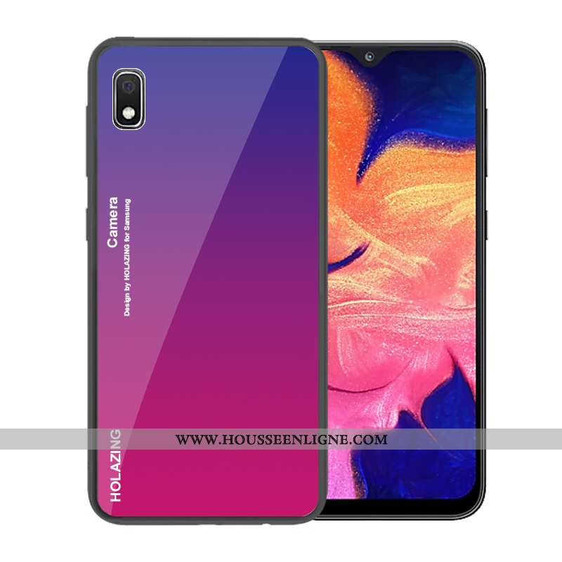 Housse Samsung Galaxy A10 Verre Tendance Téléphone Portable Coque Dégradé Étoile Protection Bleu Fon