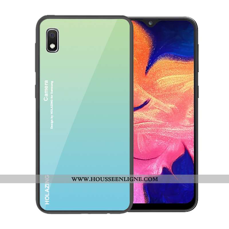Housse Samsung Galaxy A10 Verre Tendance Téléphone Portable Coque Dégradé Étoile Protection Bleu Fon