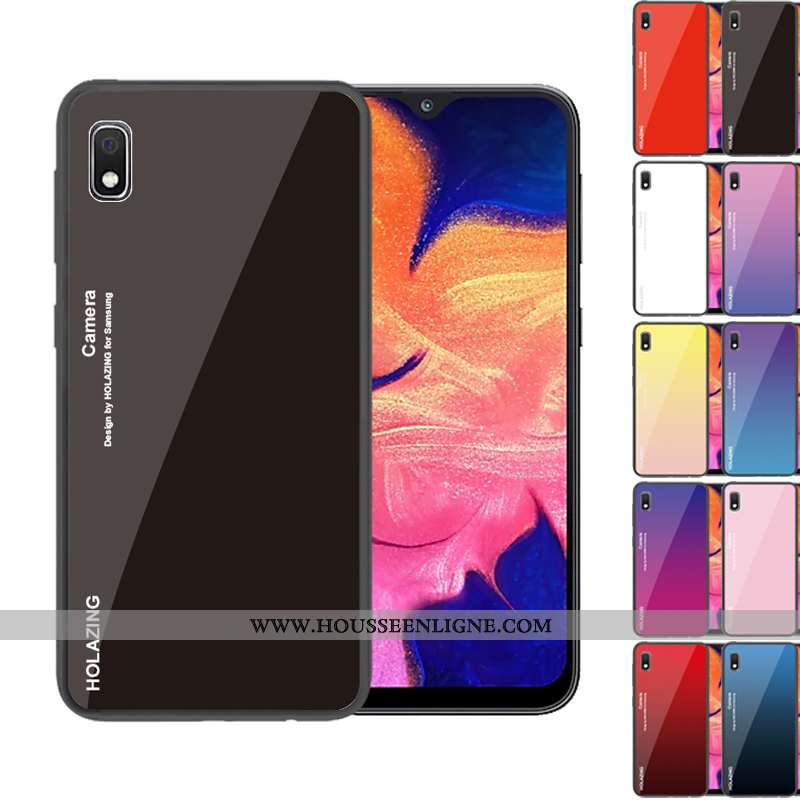 Housse Samsung Galaxy A10 Verre Tendance Téléphone Portable Coque Dégradé Étoile Protection Bleu Fon