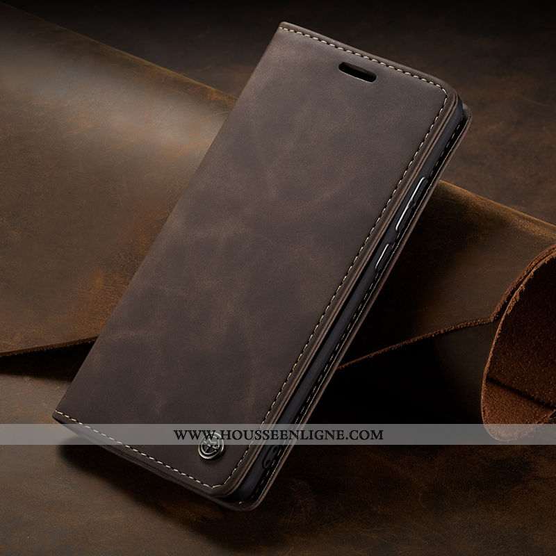 Housse Samsung Galaxy A10s Cuir Protection Véritable Luxe Coque Business Étui Bleu Foncé