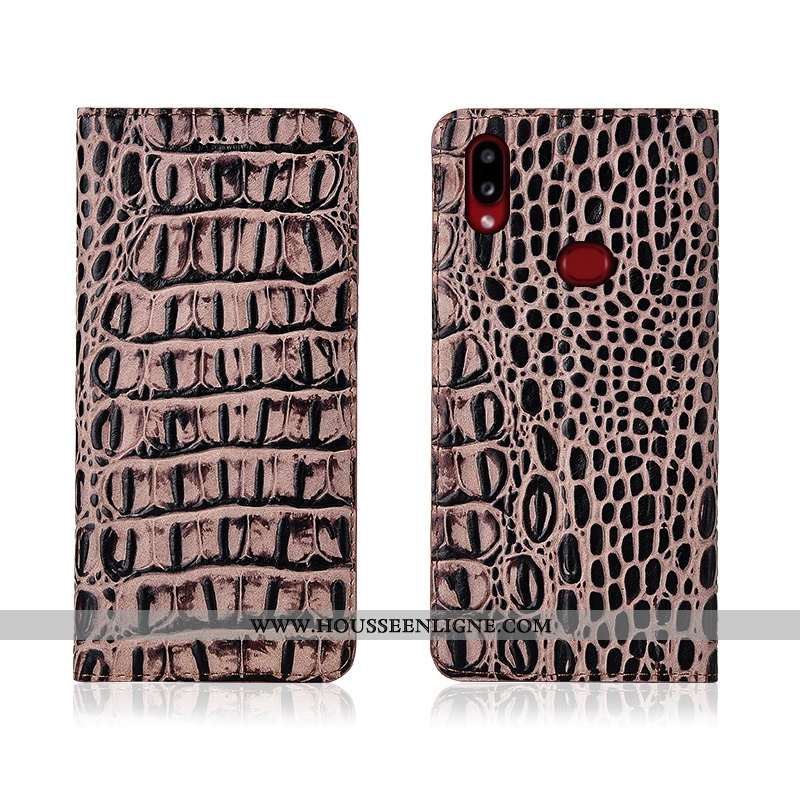 Housse Samsung Galaxy A10s Cuir Véritable Tendance Nouveau Fluide Doux Incassable Silicone Bleu