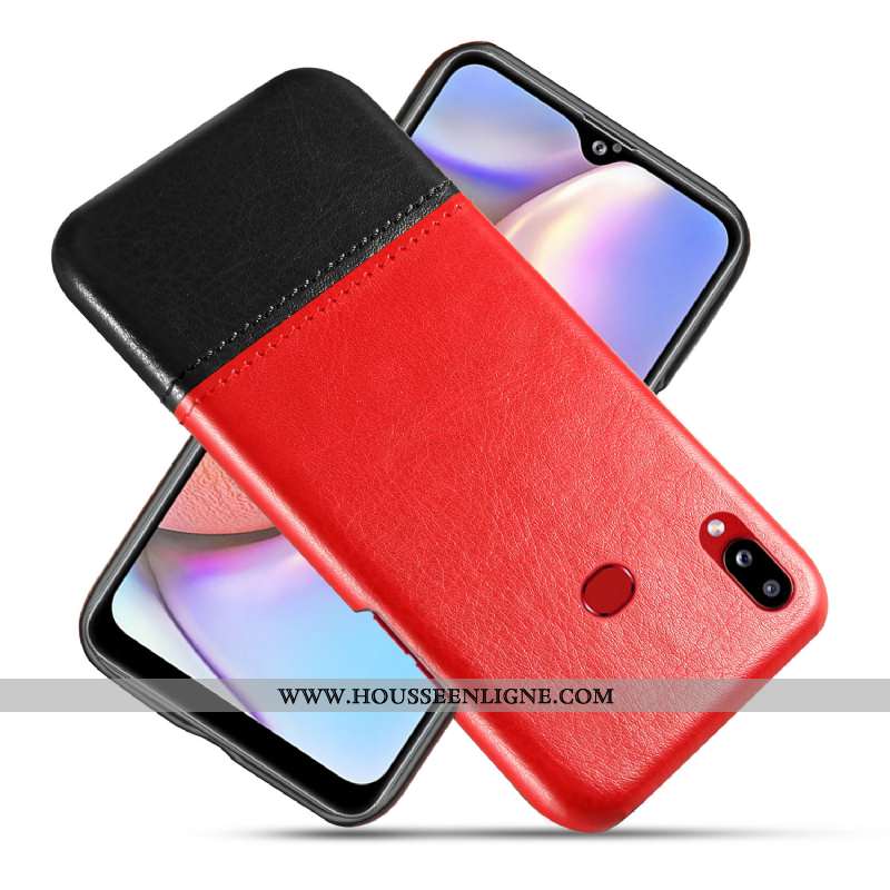 Housse Samsung Galaxy A10s Cuir Épissure Coque Rouge Difficile Étoile Qualité