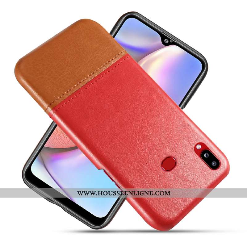 Housse Samsung Galaxy A10s Cuir Épissure Coque Rouge Difficile Étoile Qualité