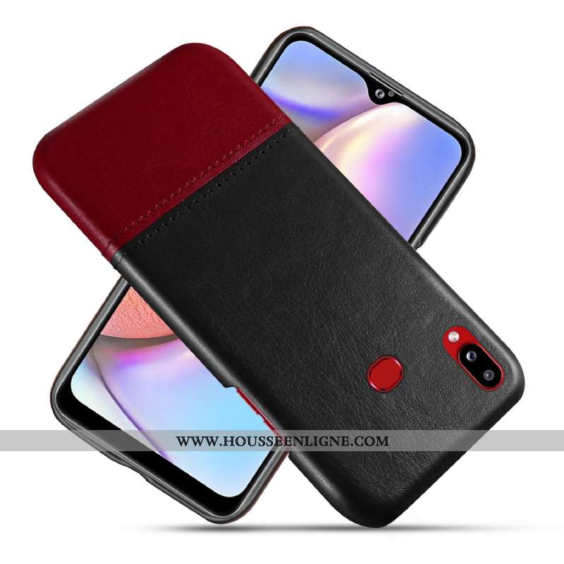 Housse Samsung Galaxy A10s Cuir Épissure Coque Rouge Difficile Étoile Qualité