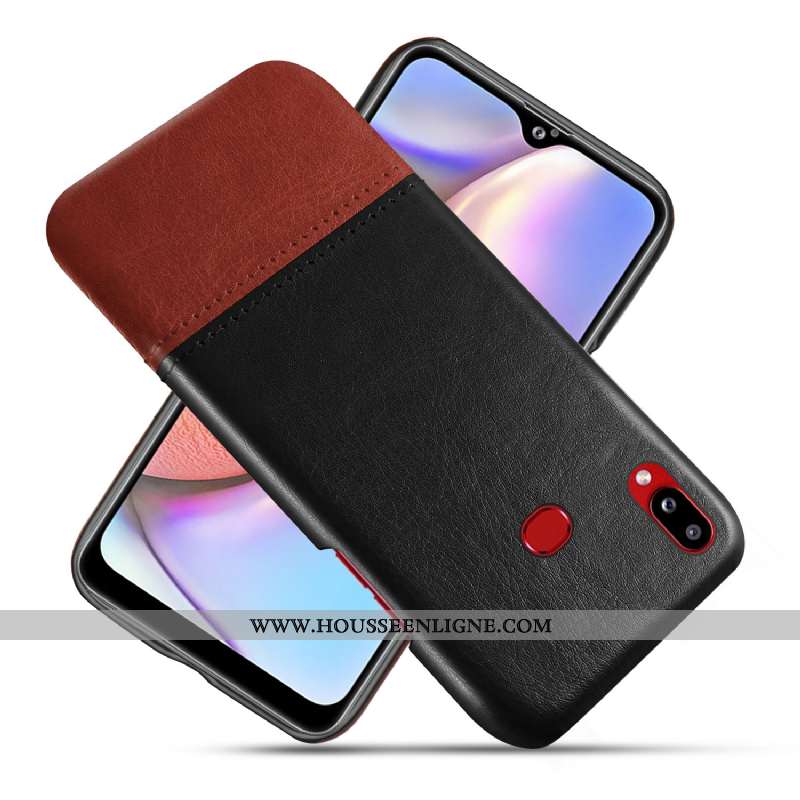 Housse Samsung Galaxy A10s Cuir Épissure Coque Rouge Difficile Étoile Qualité