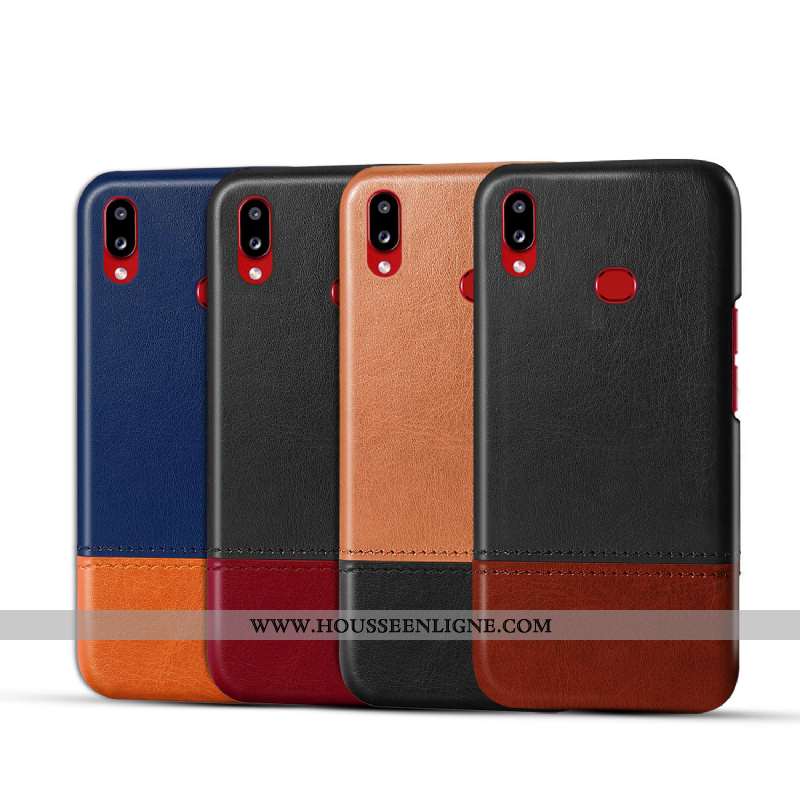 Housse Samsung Galaxy A10s Cuir Épissure Coque Rouge Difficile Étoile Qualité