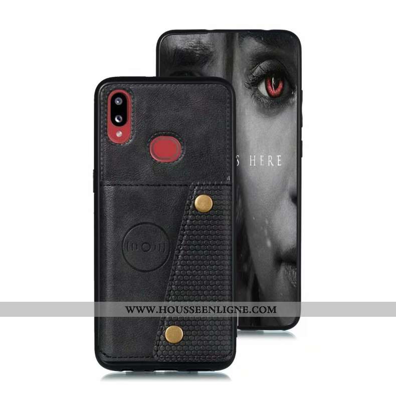 Housse Samsung Galaxy A10s Fluide Doux Gris Étui Carte Tout Compris Téléphone Portable Étoile