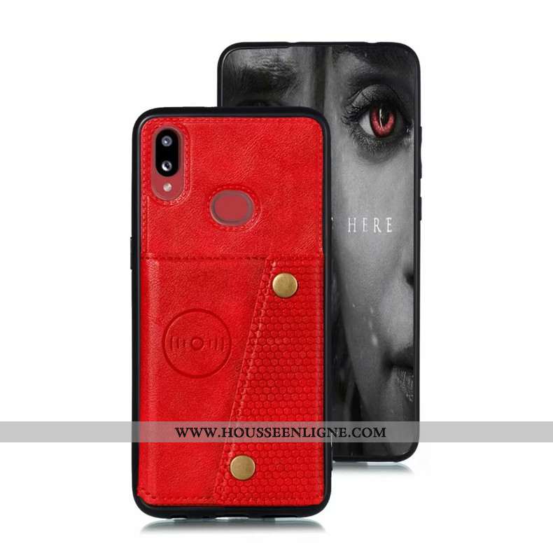Housse Samsung Galaxy A10s Fluide Doux Gris Étui Carte Tout Compris Téléphone Portable Étoile