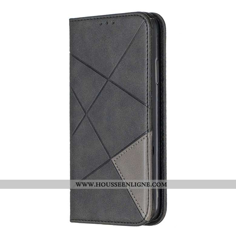 Housse Samsung Galaxy A10s Protection Portefeuille Étui Cuir Coque Losange Étoile Noir