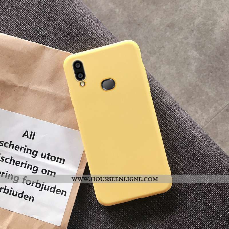 Housse Samsung Galaxy A10s Tendance Fluide Doux Téléphone Portable Coque Jaune Étui Protection