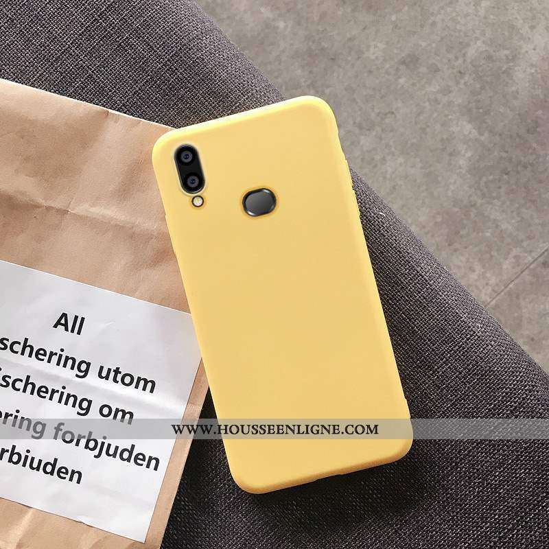 Housse Samsung Galaxy A10s Tendance Fluide Doux Téléphone Portable Coque Jaune Étui Protection