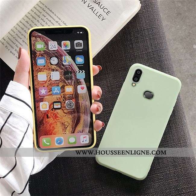 Housse Samsung Galaxy A10s Tendance Fluide Doux Téléphone Portable Coque Jaune Étui Protection