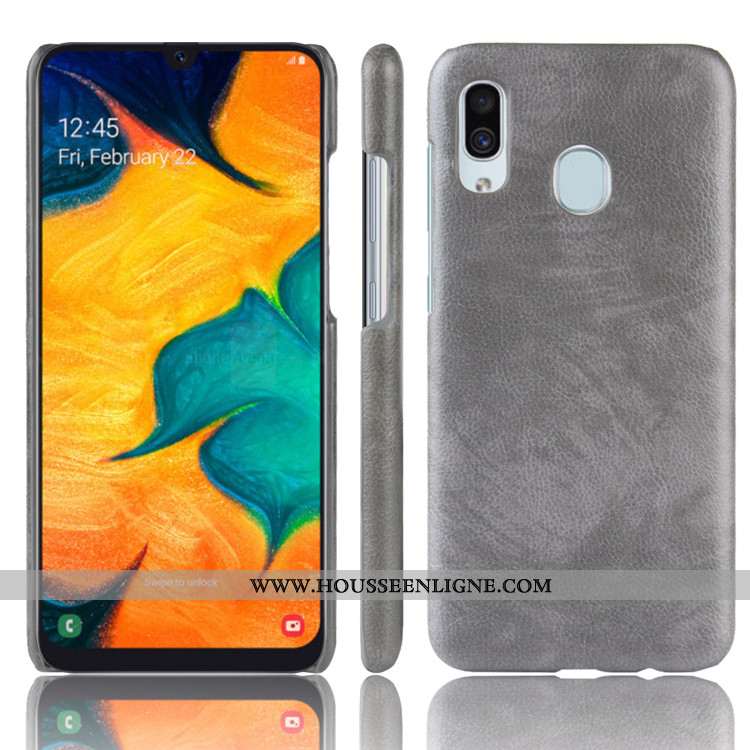 Housse Samsung Galaxy A20e Cuir Modèle Fleurie Téléphone Portable Rouge Litchi Difficile Étoile
