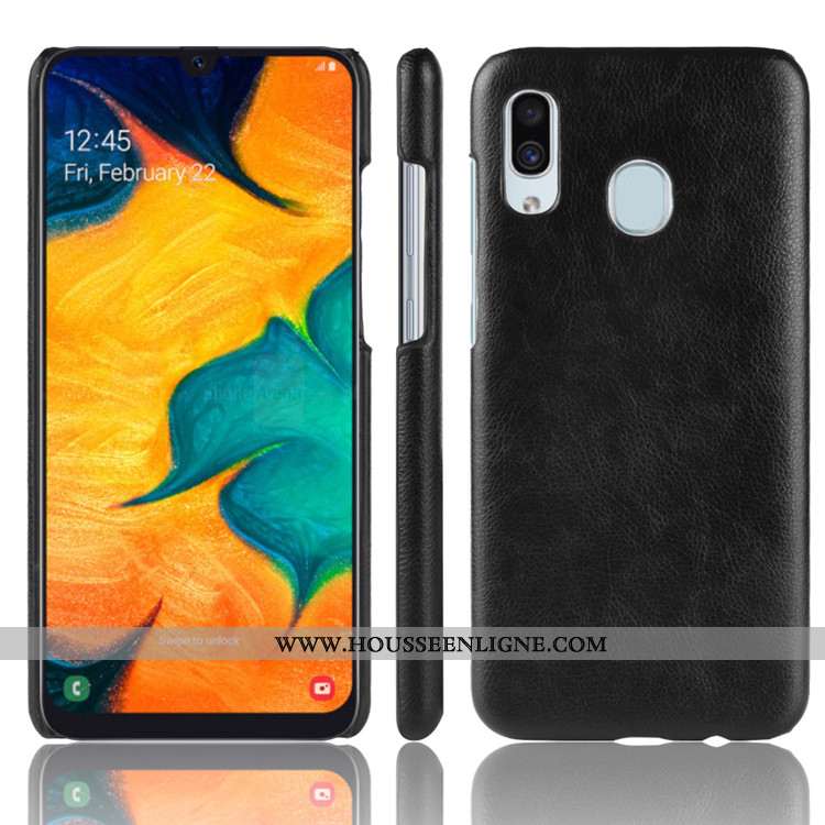 Housse Samsung Galaxy A20e Cuir Modèle Fleurie Téléphone Portable Rouge Litchi Difficile Étoile