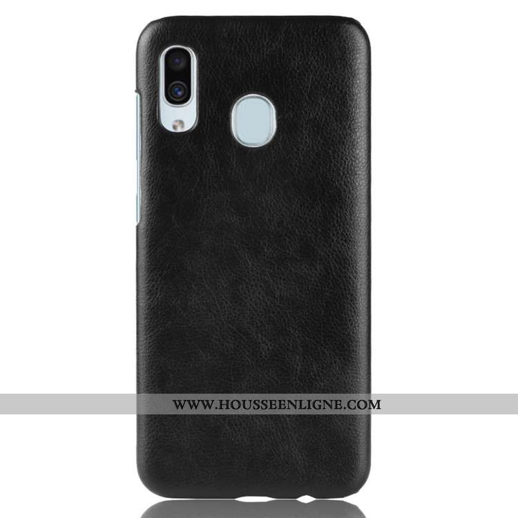Housse Samsung Galaxy A20e Cuir Modèle Fleurie Téléphone Portable Rouge Litchi Difficile Étoile