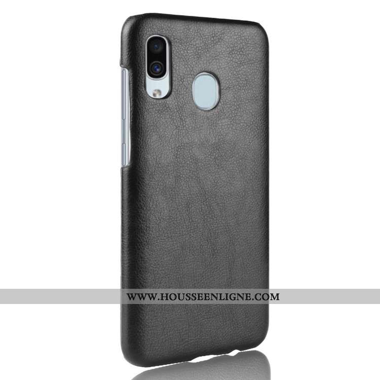 Housse Samsung Galaxy A20e Cuir Modèle Fleurie Téléphone Portable Rouge Litchi Difficile Étoile