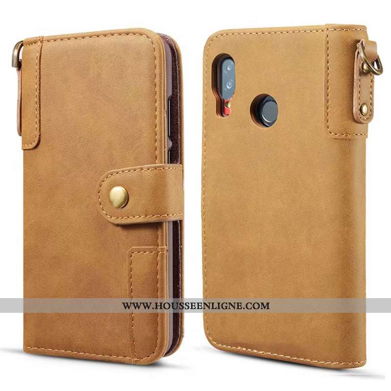Housse Samsung Galaxy A20e Cuir Protection Étui Téléphone Portable Véritable Support Jaune