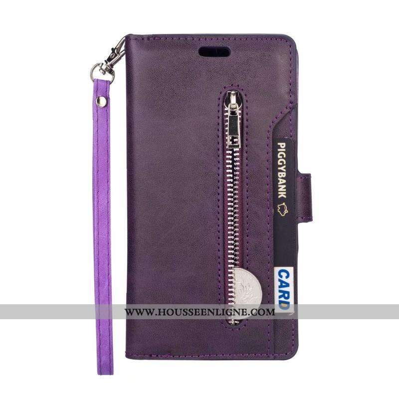 Housse Samsung Galaxy A20e Fluide Doux Fermeture Éclair Cuir Tout Compris Téléphone Portable Étoile 