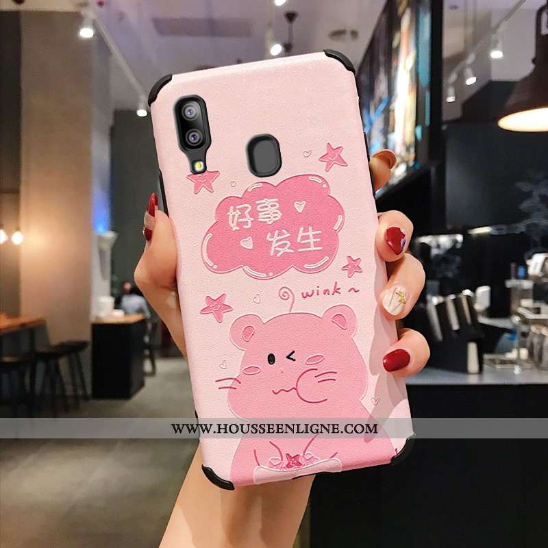 Housse Samsung Galaxy A20e Gaufrage Protection Téléphone Portable Délavé En Daim Étoile Étui Incassa