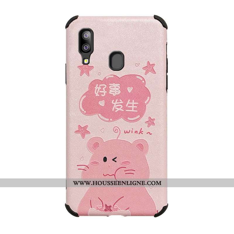 Housse Samsung Galaxy A20e Gaufrage Protection Téléphone Portable Délavé En Daim Étoile Étui Incassa