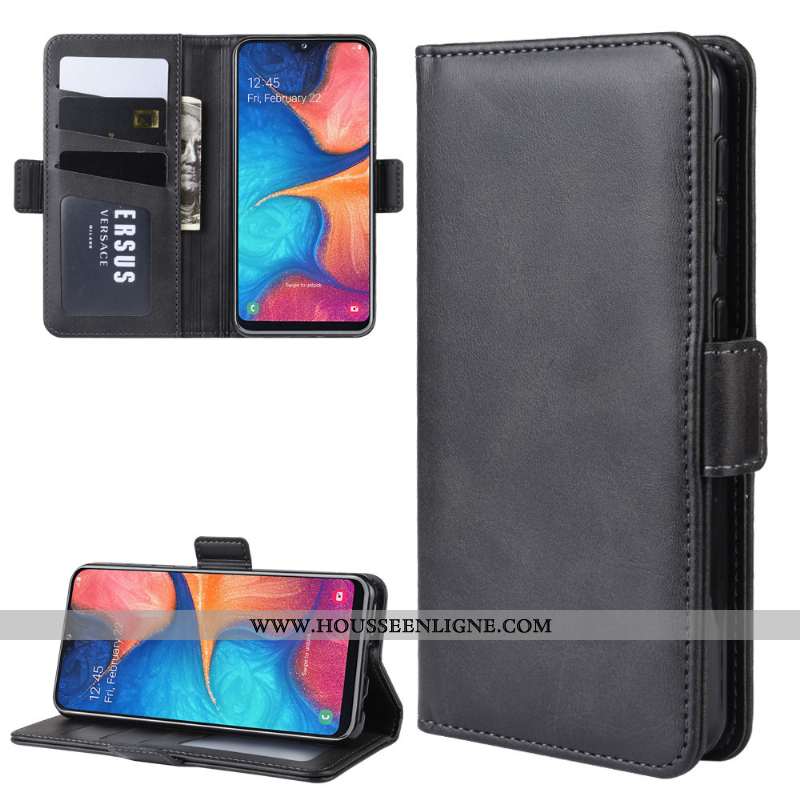 Housse Samsung Galaxy A20e Protection Modèle Fleurie Téléphone Portable Petit Magnétisme Étui Noir